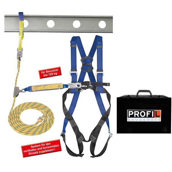 Seil 1,6m Profi Absturzsicherung nach EN361 bis 140kg zugelassen 1P Gurt 